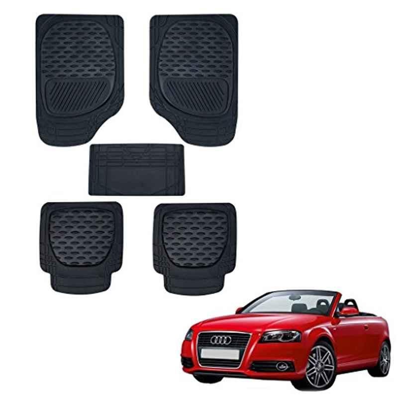 Kozdiko 6255TW 5 Pcs PVC & Rubber Black Car Mat Set for Audi A3