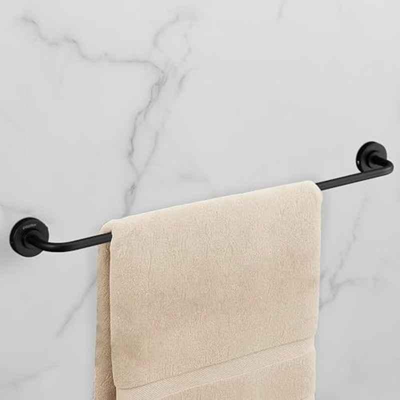 Plantex Towel Rod for Bathroom/304 Grade Stainless Steel Towel Hanger/24 inch Towel Bar for Bathroom/Single Towel Rod/Bathroom Accessories Daizy Black