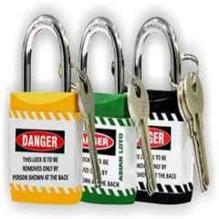 Asian Loto Yellow, Green & Black Regular Shackle Jacket Padlock, ALC-LPR-YGK (Pack of 3)