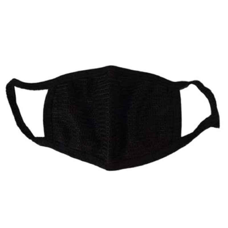 Love4ride Cotton Black Bike Riding Pollution Face Mask for Men & Women (Pack of 8)