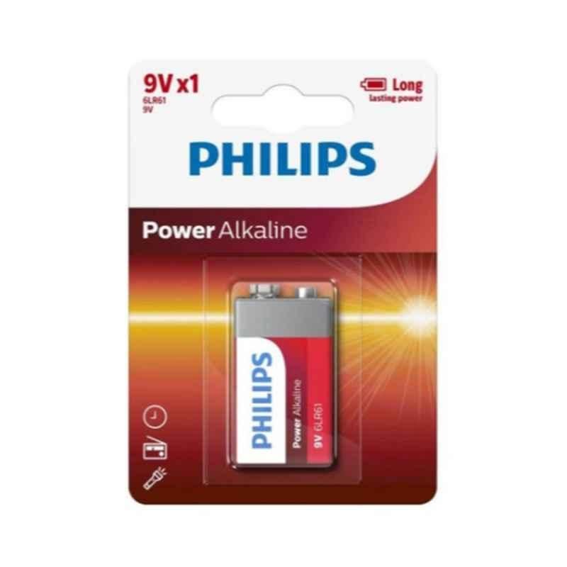 Philips 7x11x2cm White, Red & Silver Alkaline Battery, 6LR61P1B/97