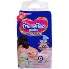 Mamy Poko 34 Pcs Extra Absorb Diapers Pant Packet, Size: X-Small