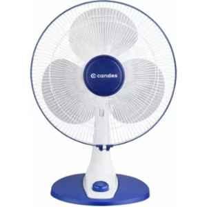 Candes Trendy 60W ABS White & Blue Copper Winding 3 Blade Table Fan, Sweep: 400 mm, 16TrendyTF1CC