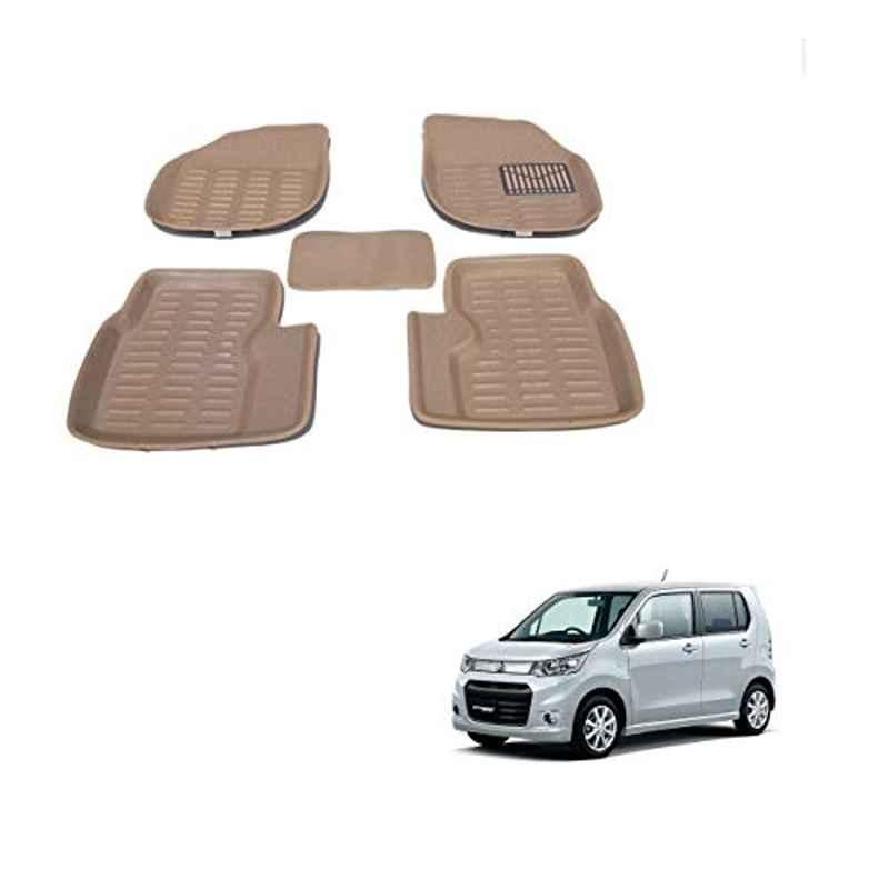 Kozdiko 3D Beige Car Foot Mat Set for Maruti Suzuki WagonR Stingray, koz_88160