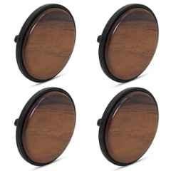 Plantex Knobs for Drawer | Round Drawer Knobs | Knobs for Cabinets | Pull-Push Knobs for Kitchen | Wardrobe Drawer Knobs (Pack of 4) Big, Black & Wood