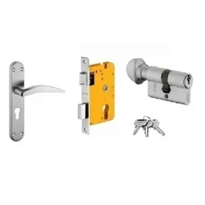 Dorset HL Series Hannah 70mm Stainless Steel Door Handle Lock Set with Knob & Key (Pack of 3)