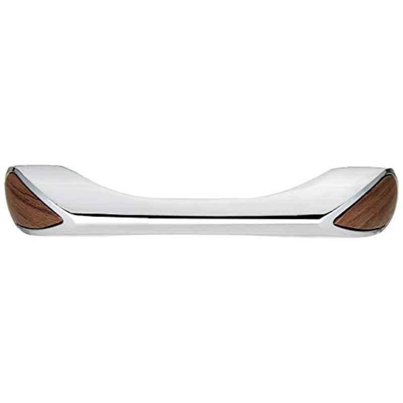 Aquieen 96mm Malleable Chrome Walnut Wardrobe Cabinet Pull Handle, KL-714-96-CP (Pack of 2)