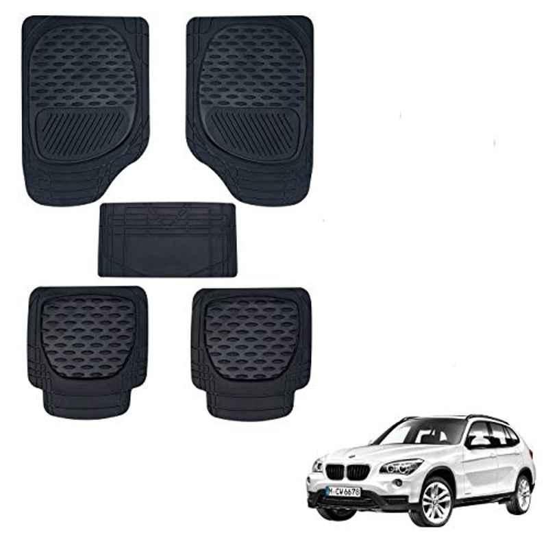 Kozdiko 6255 5 Pcs Rubber & PVC Black Heavy Car Foot Mat Set for BMW X1