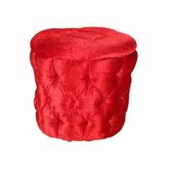 VJ Interior Red The Lustor Round Velvet Puffy, VJ-744