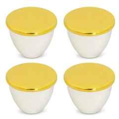 Plantex Knobs for Drawer/Drawer Knobs/Knobs for Cabinets/Pull-Push Knobs for Kitchen/Bedroom Drawer (Pack of 4) Gold & White