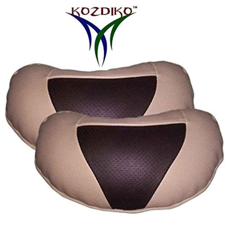 Kozdiko 2 Pcs Brown & Beige Neck Rest Set for Maruti Suzuki A-Star