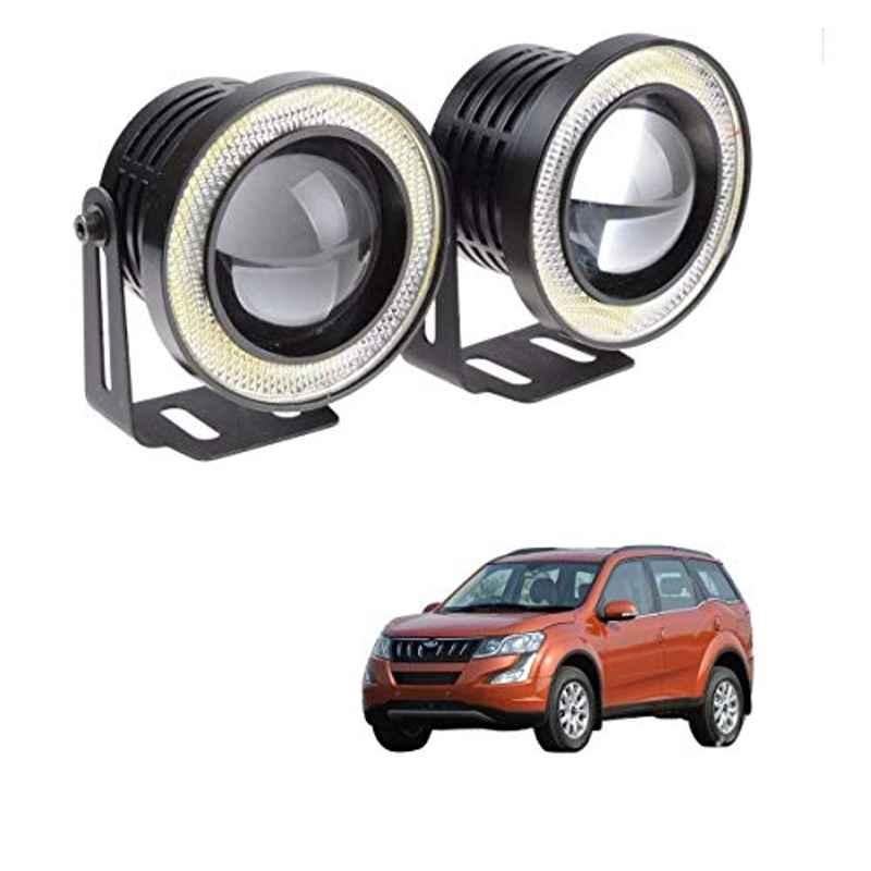 Kozdiko 2 Pcs 15W 3.5 inch High Power White LED Projector COB Fog Light Set with White Angel Eye Ring for Mahindra XUV 500 New, koz_89267
