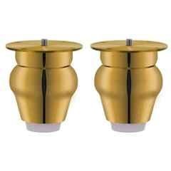 Plantex Heavy Duty Round 3 inch Spare Sofa Legs for Bed Furniture/Sofa Legs for Furniture Fitting/Table Legs/Sofa Leg Set of 2 Pcs Gold Finish