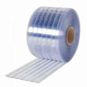 3mm Clear Blue PVC Ribbed AC Curtain