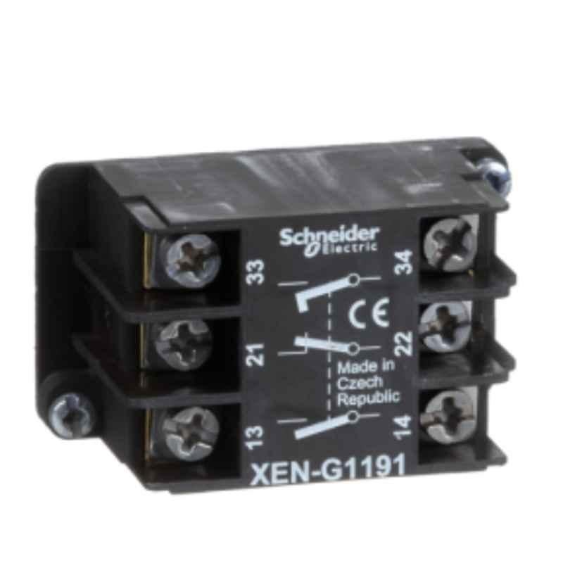Schneider Harmony 2NO+1NC XAC Spring Return Front Mounting Single Contact Block, XENG1491