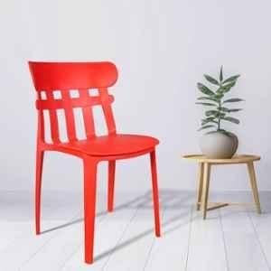 Rose Aux Red Medium Back Plastic Chair