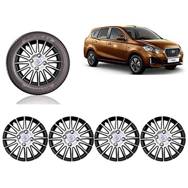 Auto Pearl 4 Pcs 13 inch ABS Black Car Wheel Cover Set for Datsun Go Plus