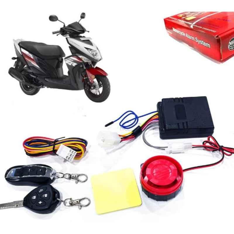 Auto Pearl 12V Black Two-Way Anti Theft Motorcycle Alarm Kit with 2 Pcs Remote for Cygnus Ray ZR BS6