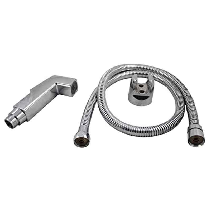 Elegant Casa ABS Health Faucet with Wall Hook & 1.5m Stainless Steel Braided Rubber Hose Pipe, Ludo 1810