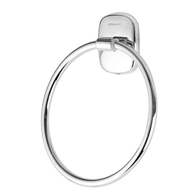Somany Brass Silver Ring Towel Holder