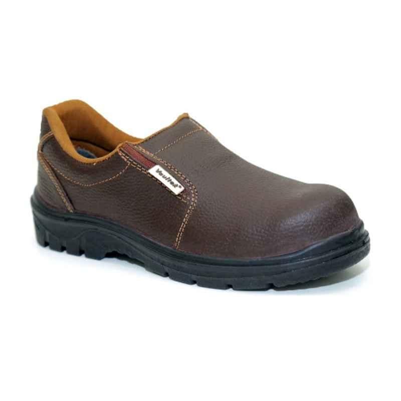 Vaultex CHJ Leather Dark Brown Safety Shoes, Size: 44