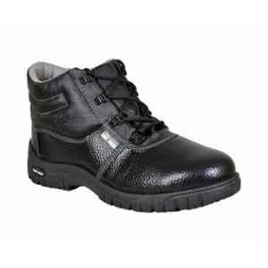 Safe Ride Eco Synthetic Leather Steel Toe Black Safety Shoes, Size: 10