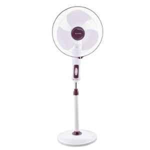 Candes Platine 1800rpm White Cherry 3 Blade Automatic Oscillation Pedestal Fan, Sweep: 400 mm