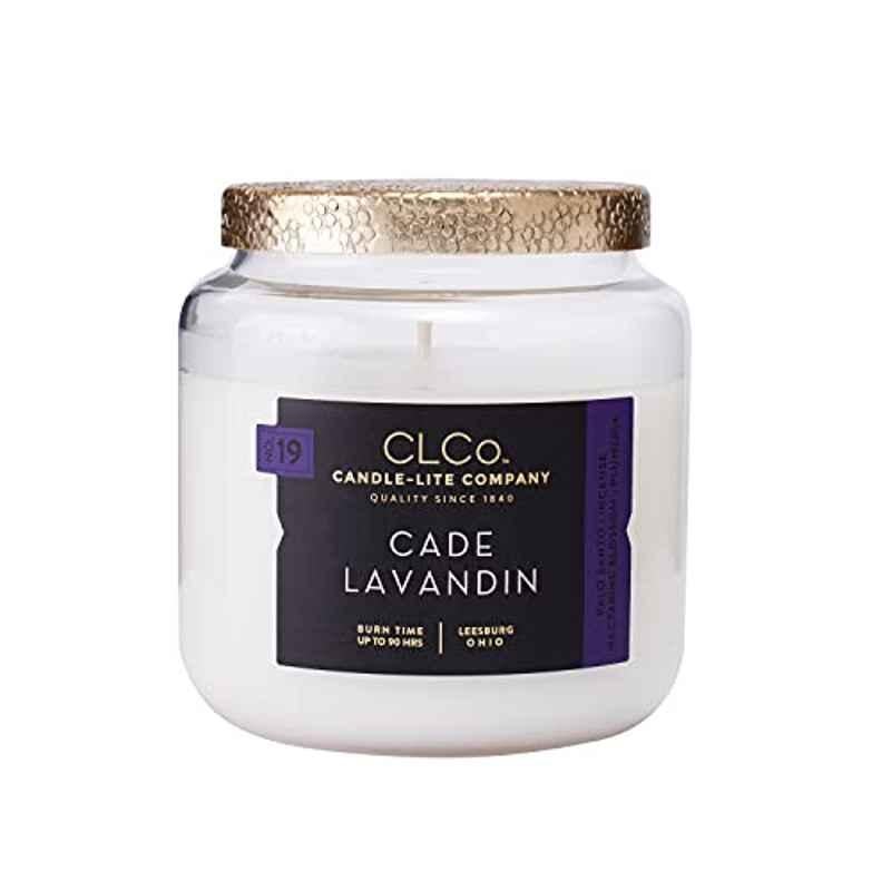 Clco 14Oz Paraffin Wax Off White Scented Cade Lavandin Single Wick Jar