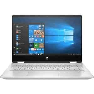 HP Pavilion X360 14-DH1008TU Intel i3/4GB DDR4 RAM/1TB SATA HDD/14 inch Display Natural Silver Laptop, 8GA83PA