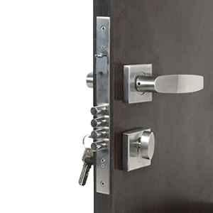 Handle Waala Rose Curve-R-BSK 60mm Stainless Steel Silver One Side Key Mortise Door Lock Set