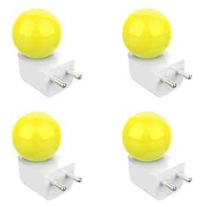 Fybros Bloom 0.5W Polycarbonate Yellow Round LED Night Bulb with Plug & Play, FLS5292D (Pack of 4)