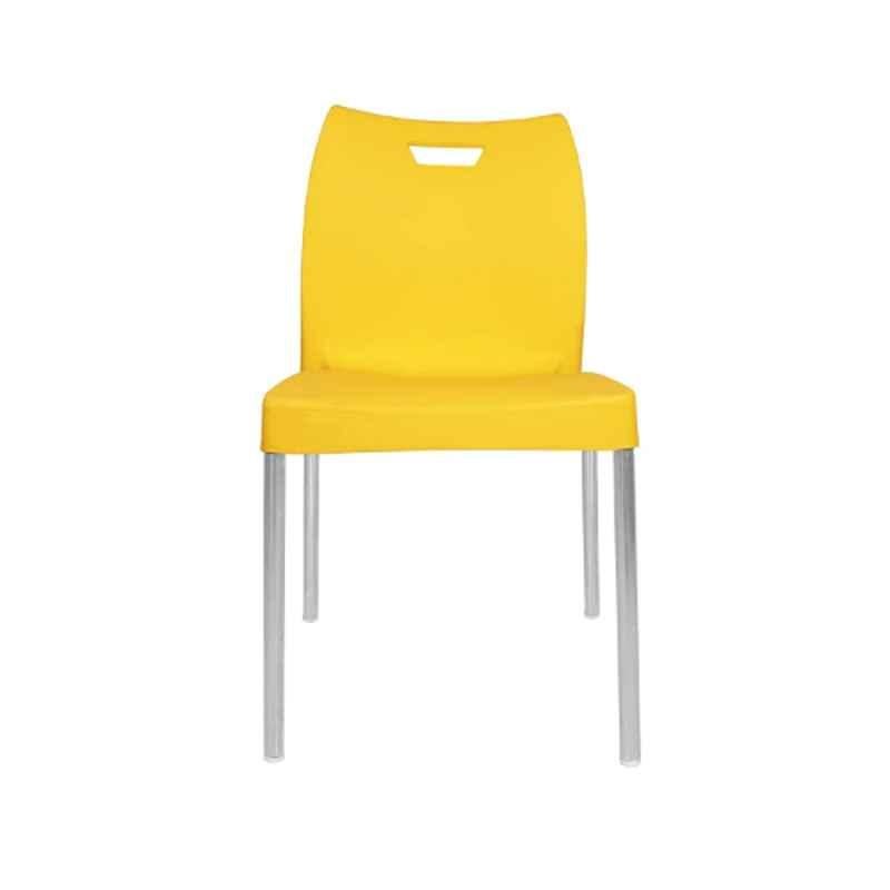 Diya Max Yellow Solid Back Plastic Chair without Arm