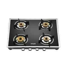Hindware Vego 4B AI Glass Top Cooktop with 4 Brass Burner & Automatic Ignition, CT 100180