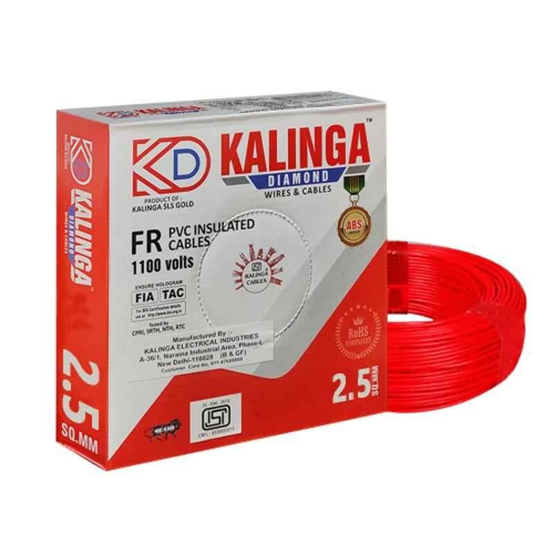 Kalinga Diamond 90m 2.5 Sqmm Red FR PVC Housing Wire