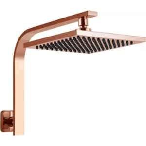 Fossa SH-003 8 inch Stainless Steel Rose Gold Square Rain Head Shower with Arm