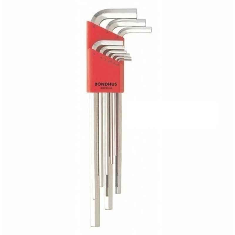 Bondhus HLX15MB 15 Pcs Extra Long BriteGuard Hex End L-Wrench Set, 17195