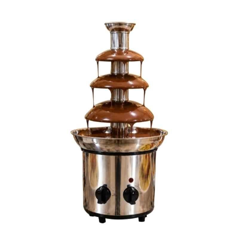 Khushi Udyog 45cm 4 Tier Stainless Steel Silver Chocolate Fountain Machine