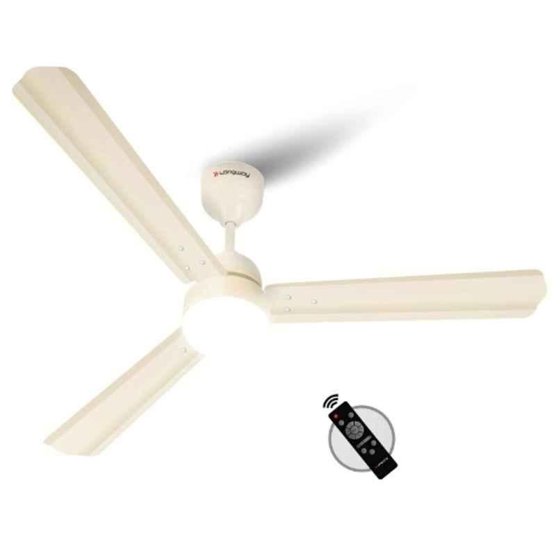 Longway Luminair 28W 400rpm BEE 5 Star Ivory BLDC Ceiling Fan with Remote Control, LED Light & 5 Years Warranty, Sweep: 1200 mm