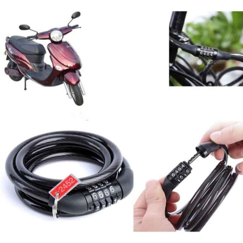 Auto Pearl PVC & Plastic Black Combination Cable Lock for E Star BS6, 636