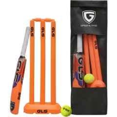 GLS Swift Pro Plastic Orange Cricket Bat with Ball, Stamp & Cover Kit for Age 9-11 Years