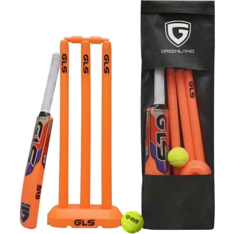 GLS Swift Pro Plastic Orange Cricket Bat with Ball, Stamp & Cover Kit for Age 9-11 Years