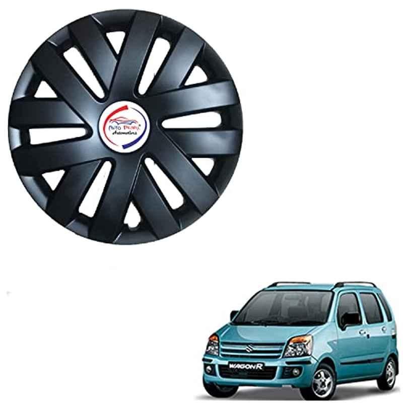 Auto Pearl 4 Pcs 13 inch ABS Polo Black PBY 20 Hubcap Wheel Cover Set with Retention Ring for Maruti Suzuki WagonR 2006 2010