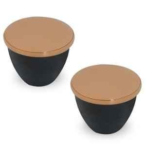 Plantex Knobs for Drawer/Drawer Knobs/Knobs for Cabinets/Pull-Push Knobs for Kitchen/Bedroom Drawer (Pack of 2) Rose Gold & Black