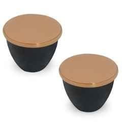 Plantex Knobs for Drawer/Drawer Knobs/Knobs for Cabinets/Pull-Push Knobs for Kitchen/Bedroom Drawer (Pack of 2) Rose Gold & Black
