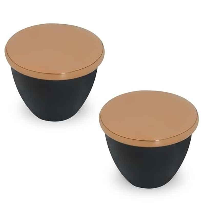 Plantex Knobs for Drawer/Drawer Knobs/Knobs for Cabinets/Pull-Push Knobs for Kitchen/Bedroom Drawer (Pack of 2) Rose Gold & Black