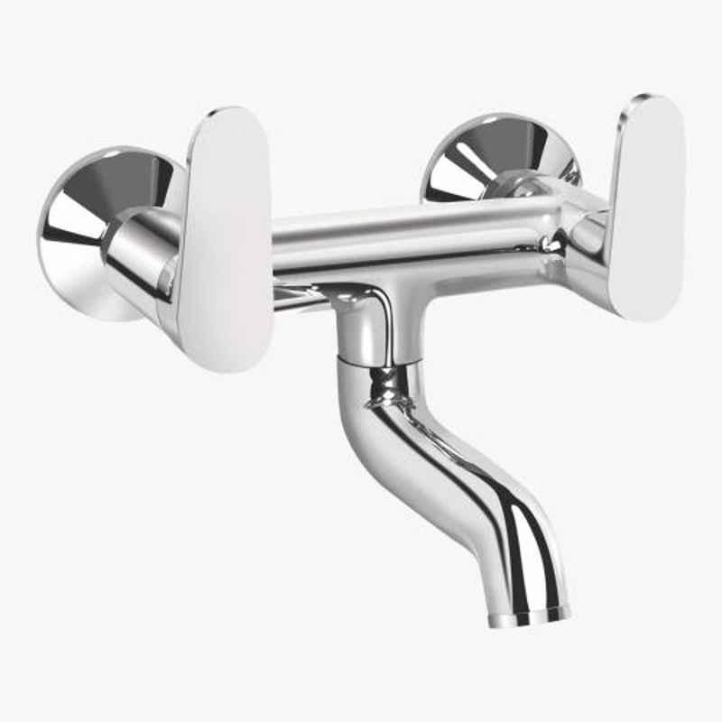 Kerovit Hydrus Silver Chrome Finish Wall Mixer - Non Telephonic Shower with Flanges, KB411021
