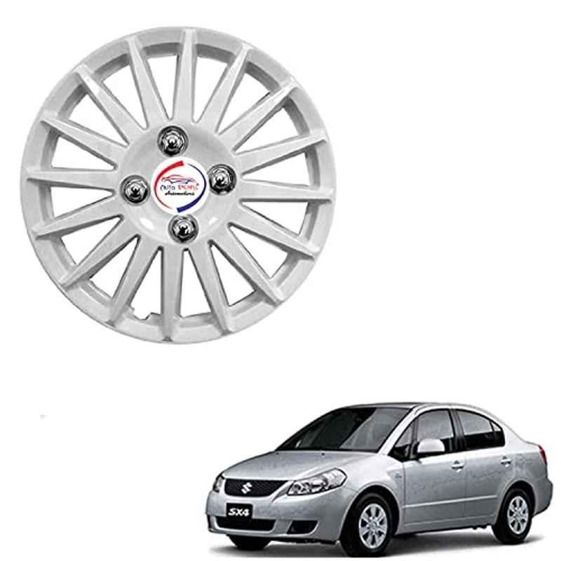 Auto Pearl 4 Pcs 15 inch ABS Camry Silver Press Type Hubcap Wheel Cover Set with Retention Ring for Maruti Suzuki SX4