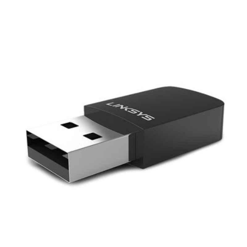 Linksys AC600 433 Mbps Black Max Stream Wi-Fi Micro USB Adapter, WUSB6100M-EU