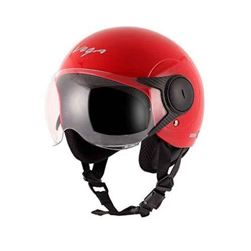 Vega Atom ABS Red Open Face Helmet, Size: M