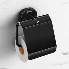 Plantex Stainless Steel Toilet Paper Holder for Bathroom/Tissue Holder for Washroom/Toilet roll Holder for Wall Mounted/Bathroom Accessories PVD Black Finish Onix